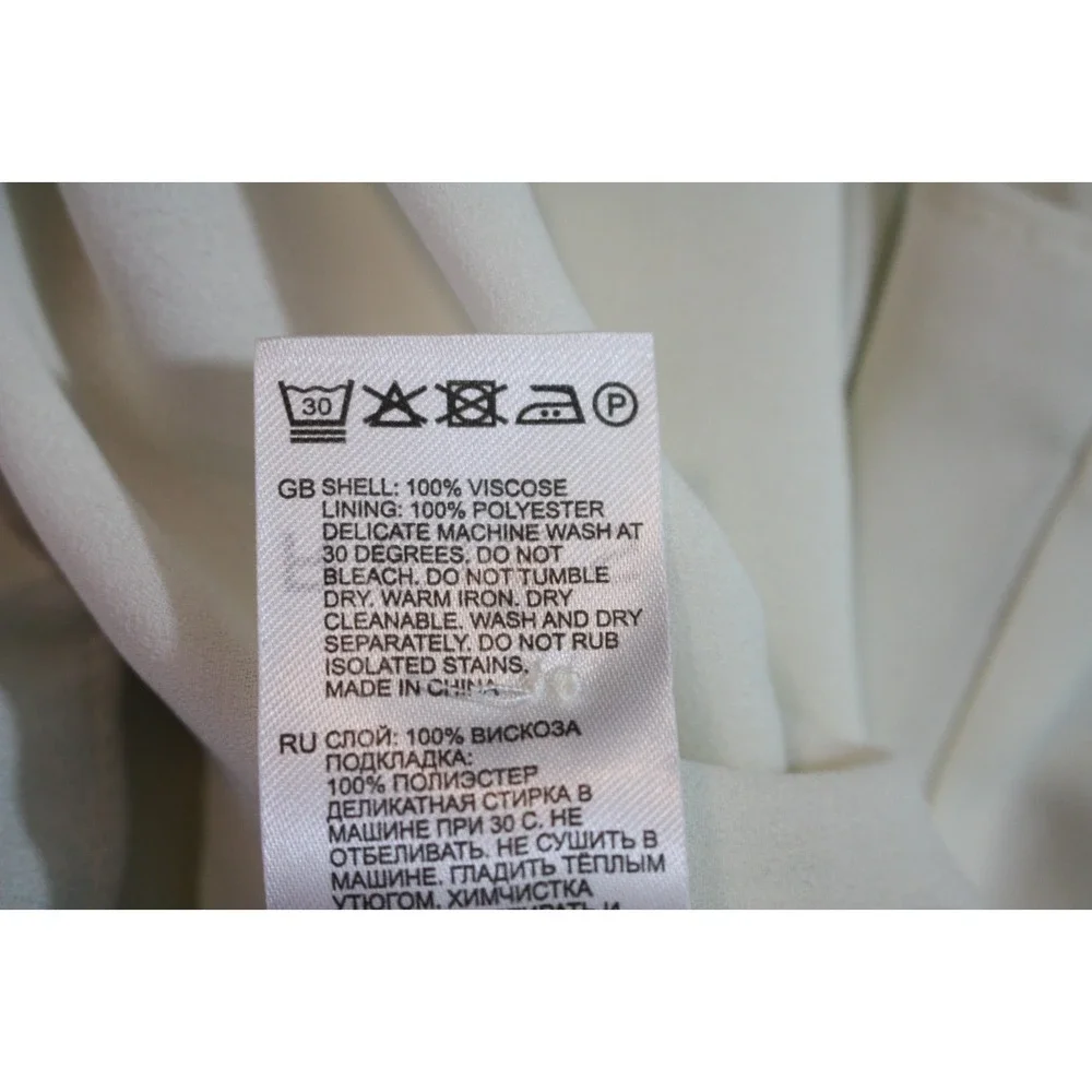 Reiss Mini Dress Rosa Abstract Size 8 Nuanced Collar Tie V-neck  Long Sleeves